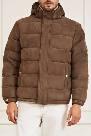 Guess GUESS Real Down Puffer Jac Chocolate Brownie Winter Jacket /