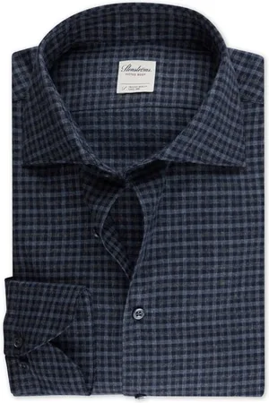 Stenströms Fitted Body/90, Rc Cuff Navy Check