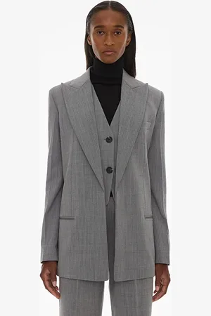 Helmut Lang Peak Lapl Blazer Polyester, Wool, Elastane Black/white Multi