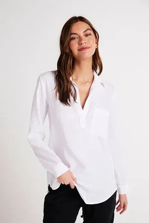 Bella Dahl Long Sleeve Pullover Tunic White