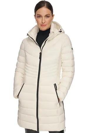 DKNY Zipfrnt Packable Smk Pearl