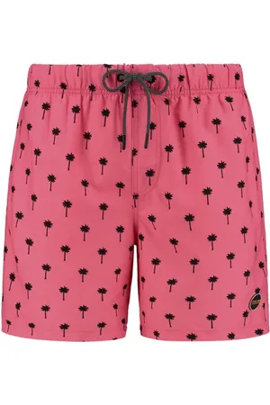 Shiwi Swimshort Scratched Palm Fluo Red Fluo Red