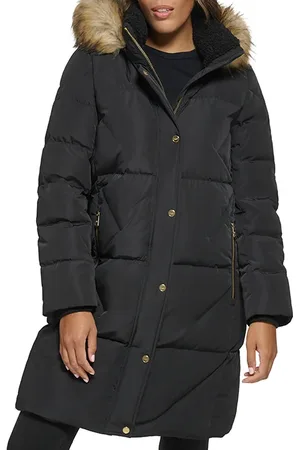 DKNY Zpfrt W/fur Down Jkt Black