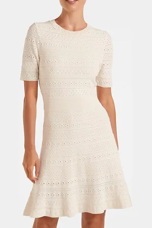 Forever New Kady Pointelle Knit Dress Cream