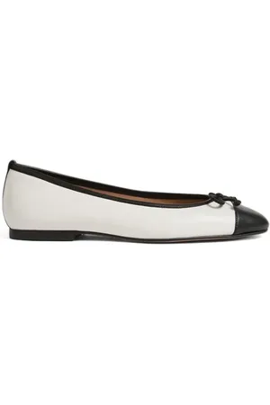 LK Bennett Kara - Toe Cap Ballerina White/black