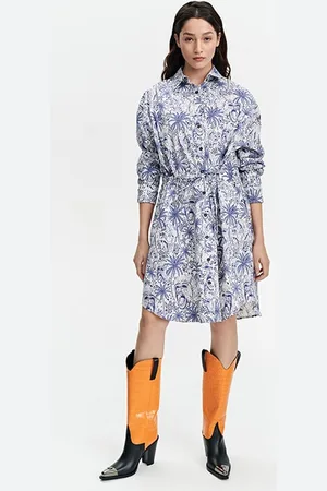Marcell Von Berlin Oversized Shirt Dress Monkey Print