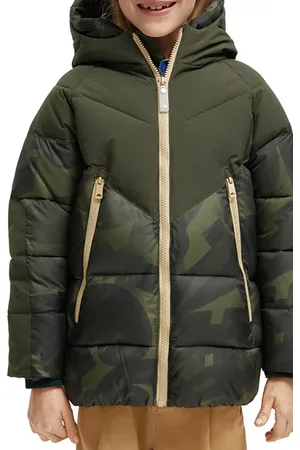 Scotch&Soda Boys Hooded Jacket With Contrast Quality In Recycled Polyest