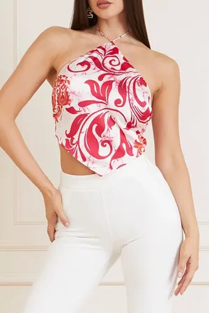 Guess GUESS Dex Halter Top Batik Scroll Print