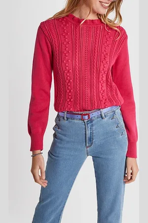 ICODE Magenta Decorative Knit Sweater