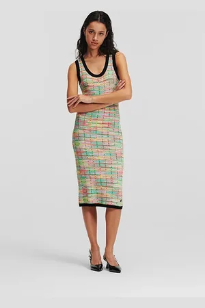Karl Lagerfeld Boucle Knit Dress Lurex Multi Boucle