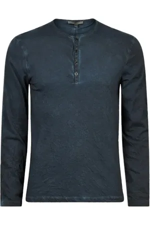 John Varvatos Greenwich Regular Fit Ls Henley With Col Capri Blue