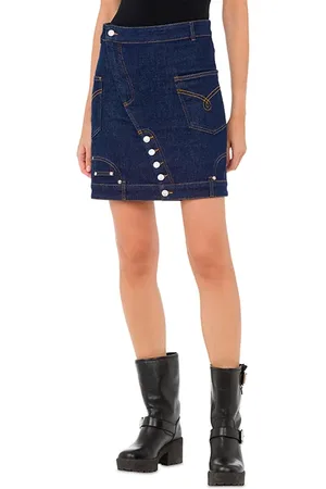 Moschino Upside Down Stretch Blue Denim Mini Skirt Blue