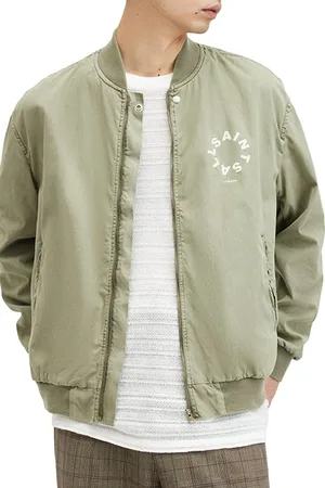 AllSaints Tierra Faded Bomber Herb Green