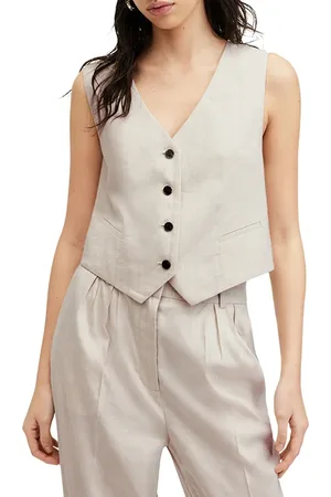 AllSaints Whitney Waistcoat Neutral Beige