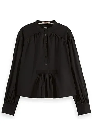 Scotch&Soda Popover Shirt With Gathering Black Sky
