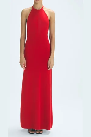 Reiss Olivia-knitted Maxi Dress Red
