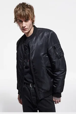 The Kooples Bombers Shaped Jacket With Ribbed Edges Black