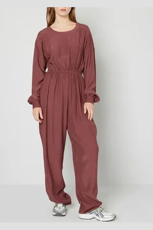 American Vintage Round Collar Oversized Jumpsuit Grenat