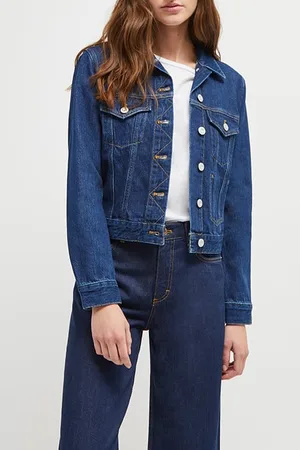 French Connection Macee Micro Wstrn Denim Ls Jkt Blue