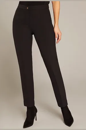 Elena Miro Slim Crepe Fabric Trousers Black