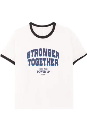 ICODE Off-white T-shirt With Glittery 3d Slogan