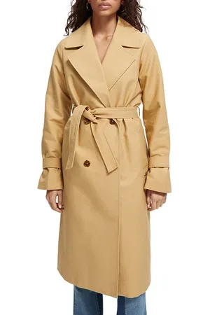 Scotch&Soda Long Classic Trenchcoat Sand