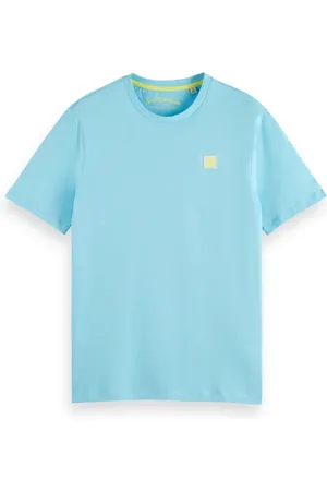 Scotch&Soda Essential Logo Badge T-shirt Washed Neon Blue
