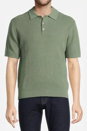 Reiss George Knitted T-shirt Sage Green - Outlet Price