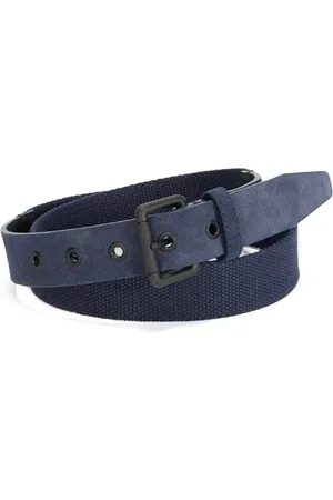 French Connection Suede Webbing Belt Blue