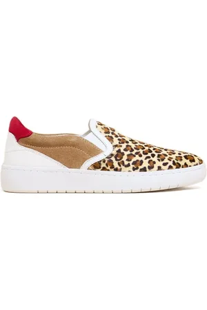 White Stuff Primrose Leather Printed Slip On Tan Printed