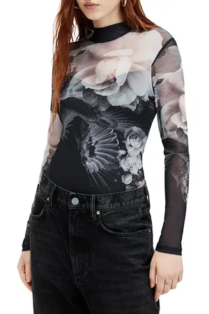 AllSaints Elia Valley Bodysuit Black Mono