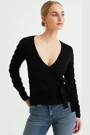 WE Fashion Knitted Cardigan Black