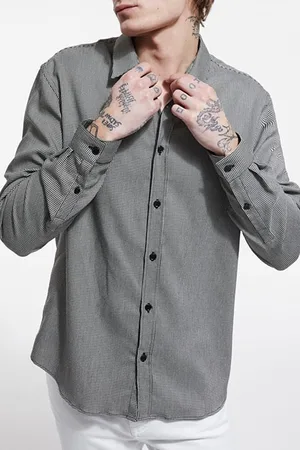 The Kooples Feather Print Shirt Black White