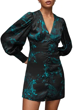 AllSaints Auden Cosmic Dress Emerald Green