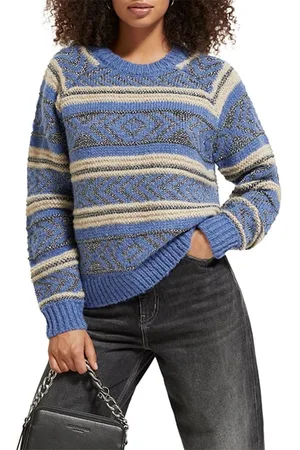 Scotch&Soda Metallic Fair Isle Pullover Dutch Blue