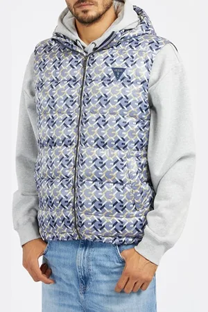 Guess GUESS Super Light Puffa Vest G Chain Blue Aop