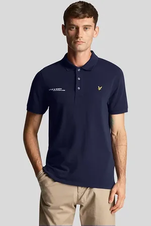 Lyle & Scott Co-ordinate Print Plain Polo Shirt Navy