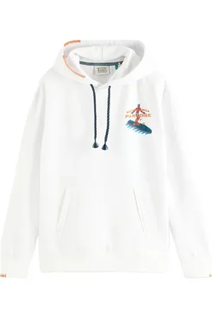 Scotch&Soda Front & Back Artwork Hoodie White
