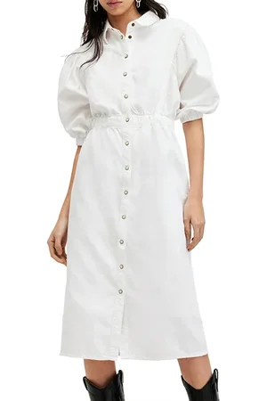 AllSaints Osa Denim Dress Chalk White