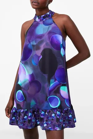 French Connection Eva Harlow Satin Blue