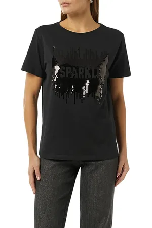 Comma, T-shirts Grey/black