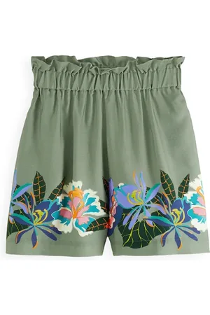 Scotch&Soda High Rise Printed Tencel Tennis Shorts Green Tennis Aop