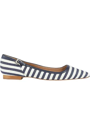 LK Bennett Andrea Ballerina Shoes Navy/cream