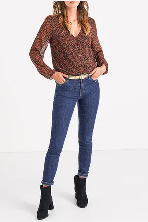 ICODE Black Leaf Print Blouse