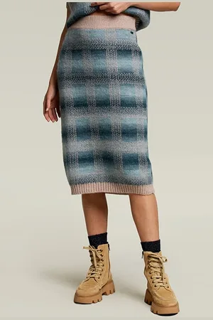 River Woods Multi Knitted Jacquard Midi Skirt
