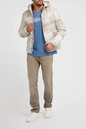 Guess GUESS Super Light Puffa Jacket Beige Tie Dye
