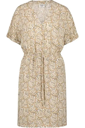 ANOTHER LABEL Rue Short Dress S/s Sandalwood Leaf