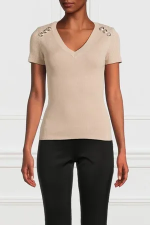 Guess GUESS Teti Ss Vn Sweater T Fawn Taupe
