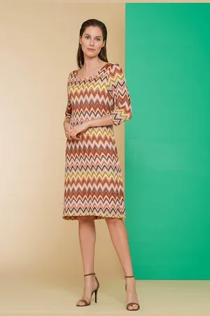 Geisha Dress Zigzag Orange/yellow Combi