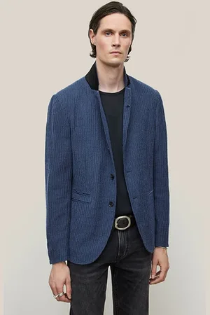John Varvatos Slim Fit Notch Lapel Jacket W/ Hook And Cadet Blue